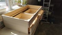 Holz Bett mit Schubladen