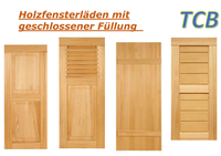 Holzfensterladen mit geschlossener Füllung Tischlerei Construct & Beschlaghandel TCB Potsdam